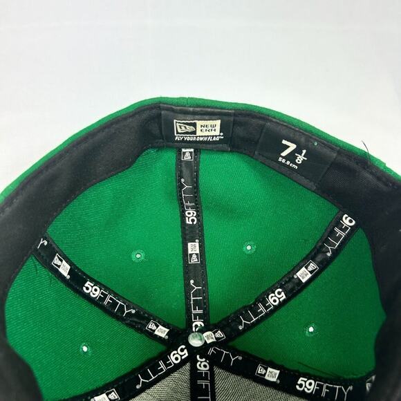 Notre Dame Fighting Irish New Era 59Fifty Fitted Cap Size 7 1/8 Green & Black - Picture 6 of 6